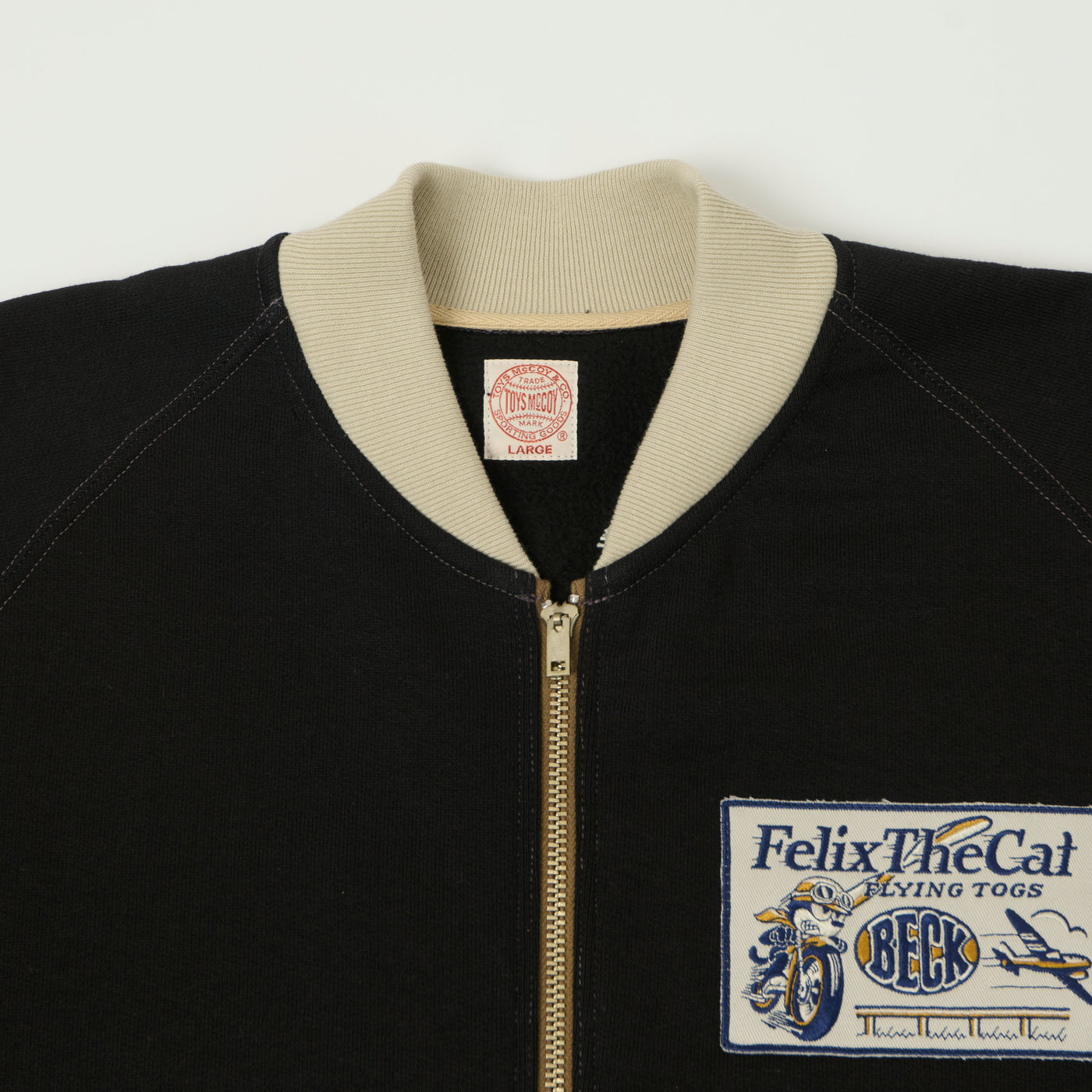 TOYS McCOY 'Felix The Cat/Beck' C-2 Zip Through Sweat - Black/Ivory