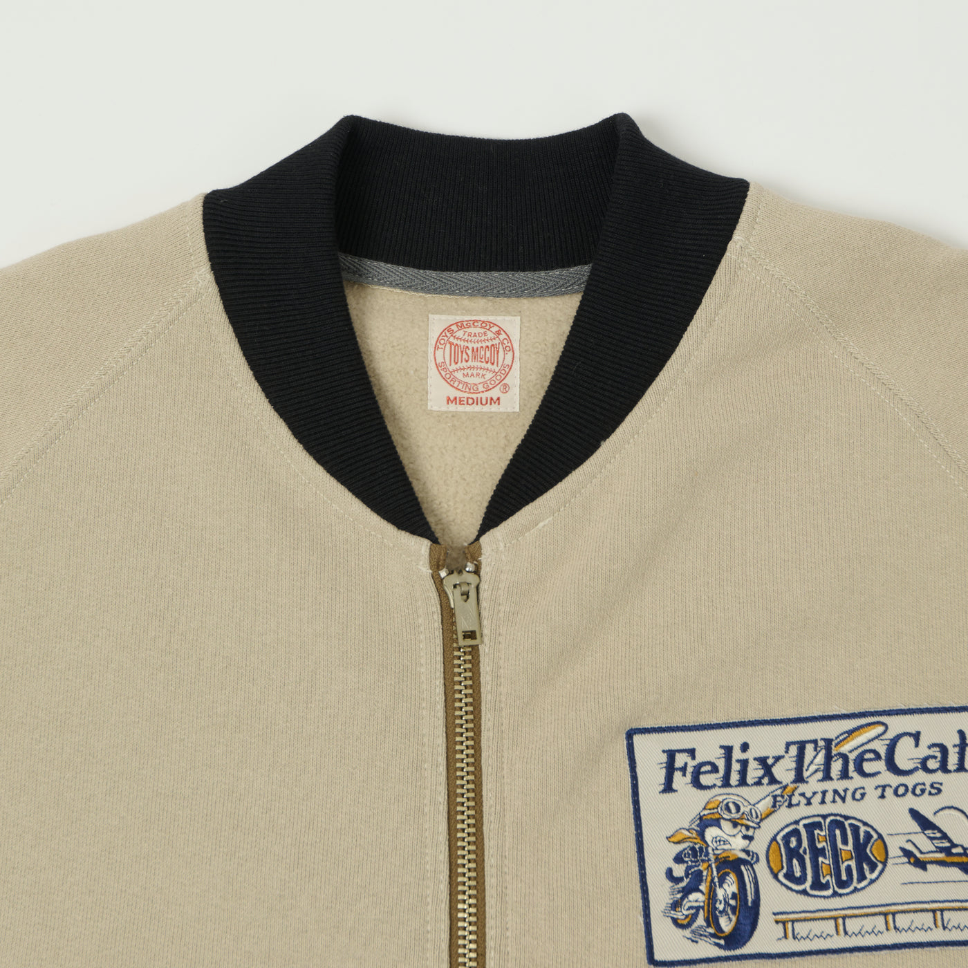 TOYS McCOY 'Felix The Cat/Beck' C-2 Zip Through Sweat - Ivory/Black