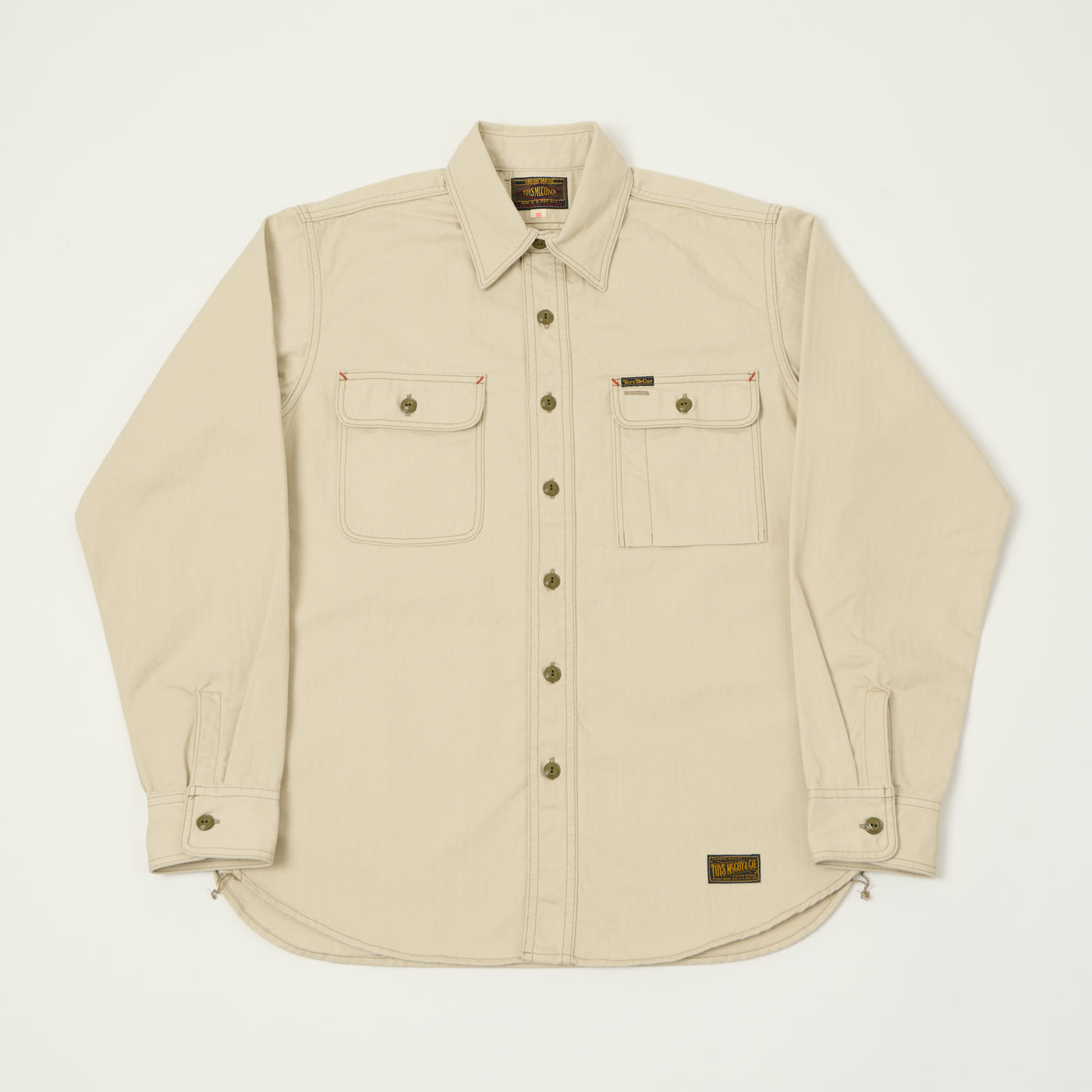 TOYS McCOY Herringbone Twill Dockers Work Shirt - Ivory