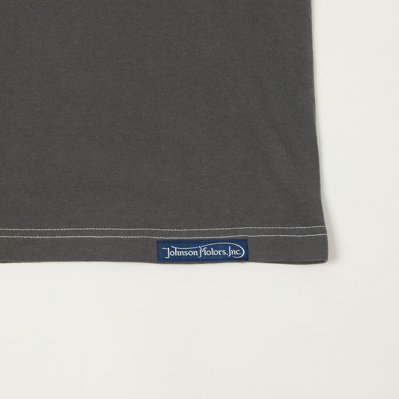 TOYS McCOY Raglan Sleeve 'Johnson Motors' Baseball Tee - Grey/Black