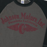 TOYS McCOY Raglan Sleeve 'Johnson Motors' Baseball Tee - Grey/Black