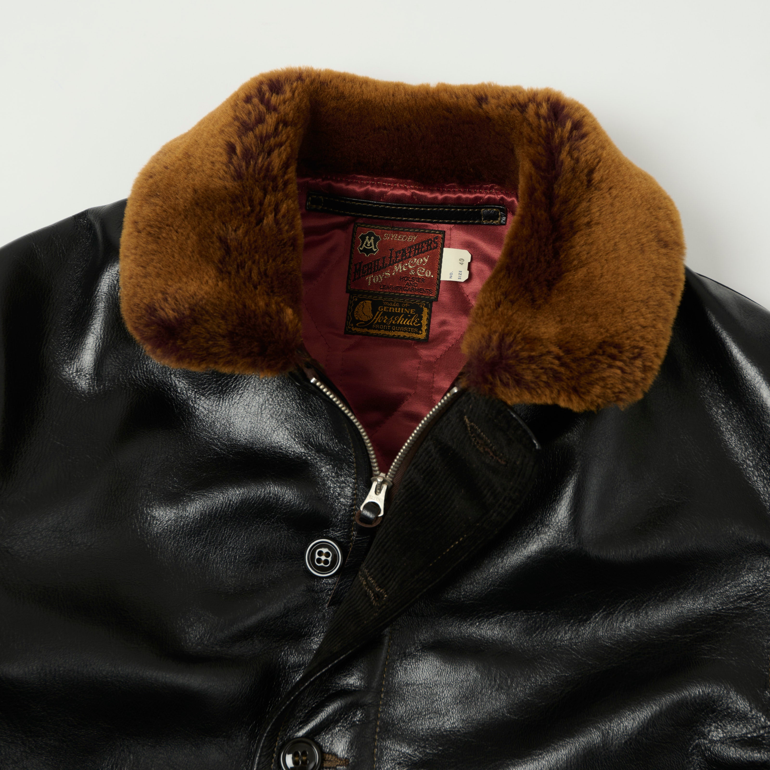 TOYS McCOY U.S. Navy N-1 Horsehide Leather Deck Jacket - Black