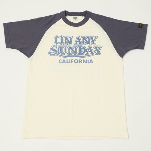TOYS McCOY 'On Any Sunday' Raglan T-Shirt - Off White/Navy