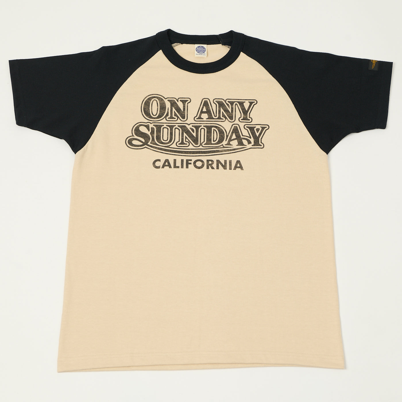 TOYS McCOY 'On Any Sunday' Raglan Sleeve T-Shirt - Beige/Black