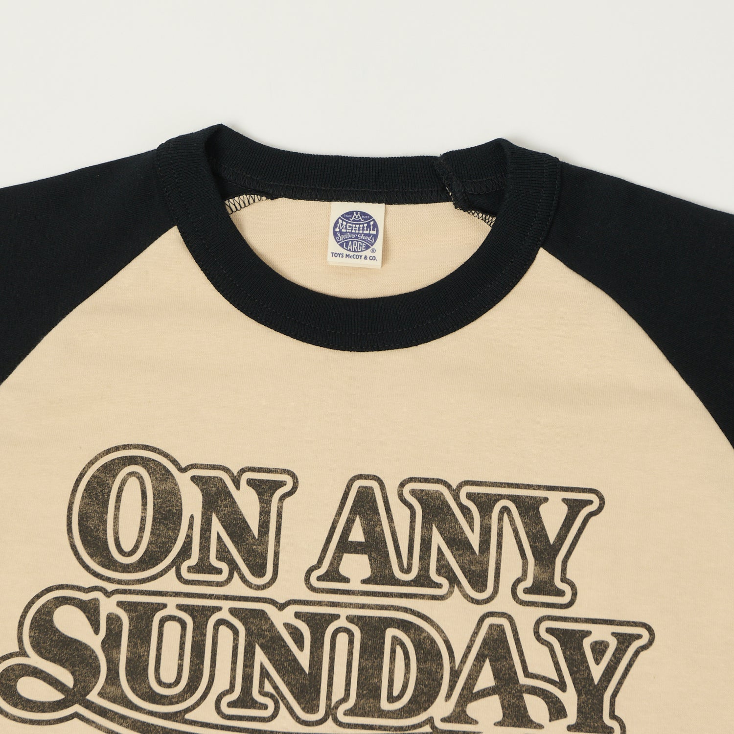 TOYS McCOY 'On Any Sunday' Raglan Sleeve T-Shirt - Beige/Black