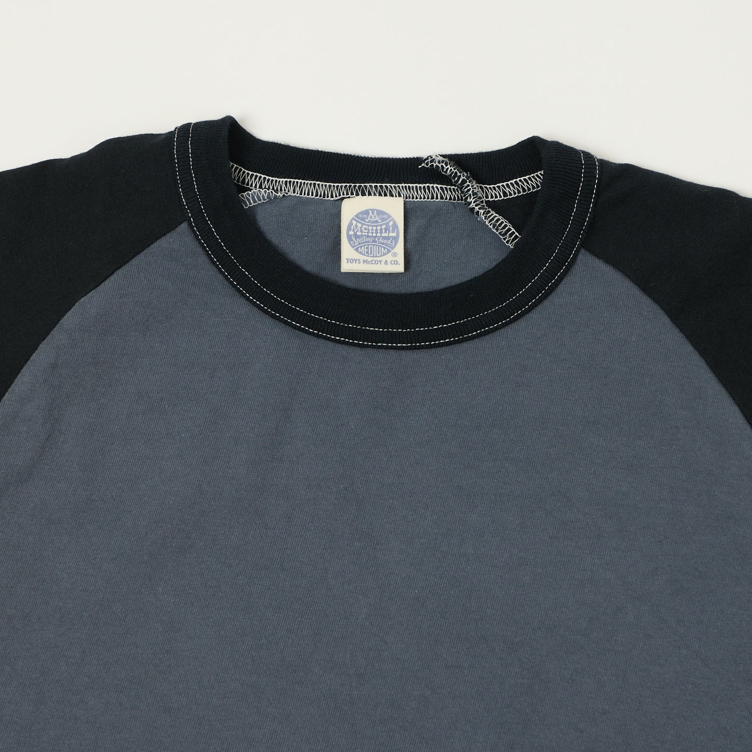 TOYS McCOY Raglan Sleeve Baseball T-Shirt - Blue/Black