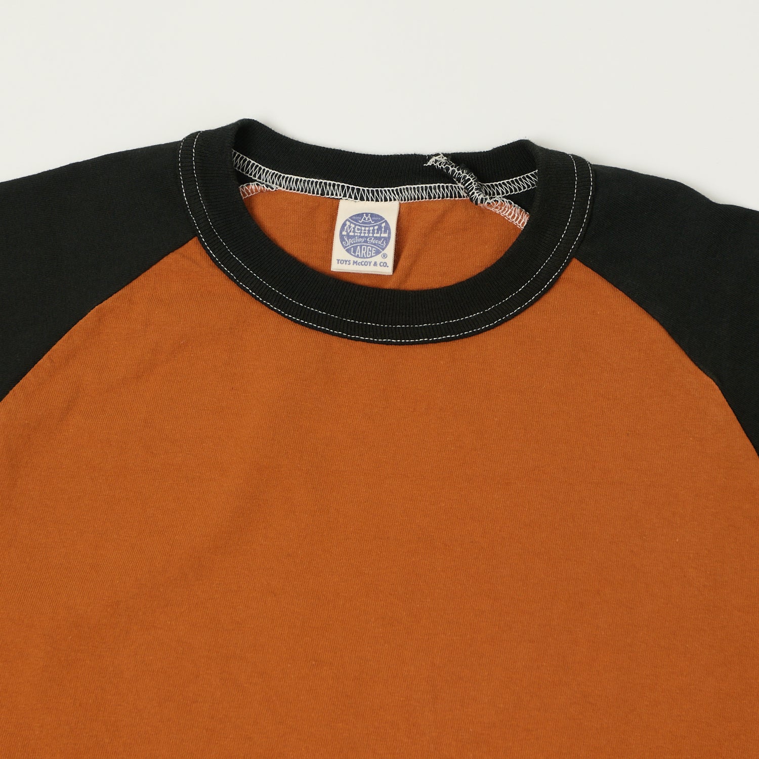 TOYS McCOY Raglan Sleeve Baseball T-Shirt - Orange/Black