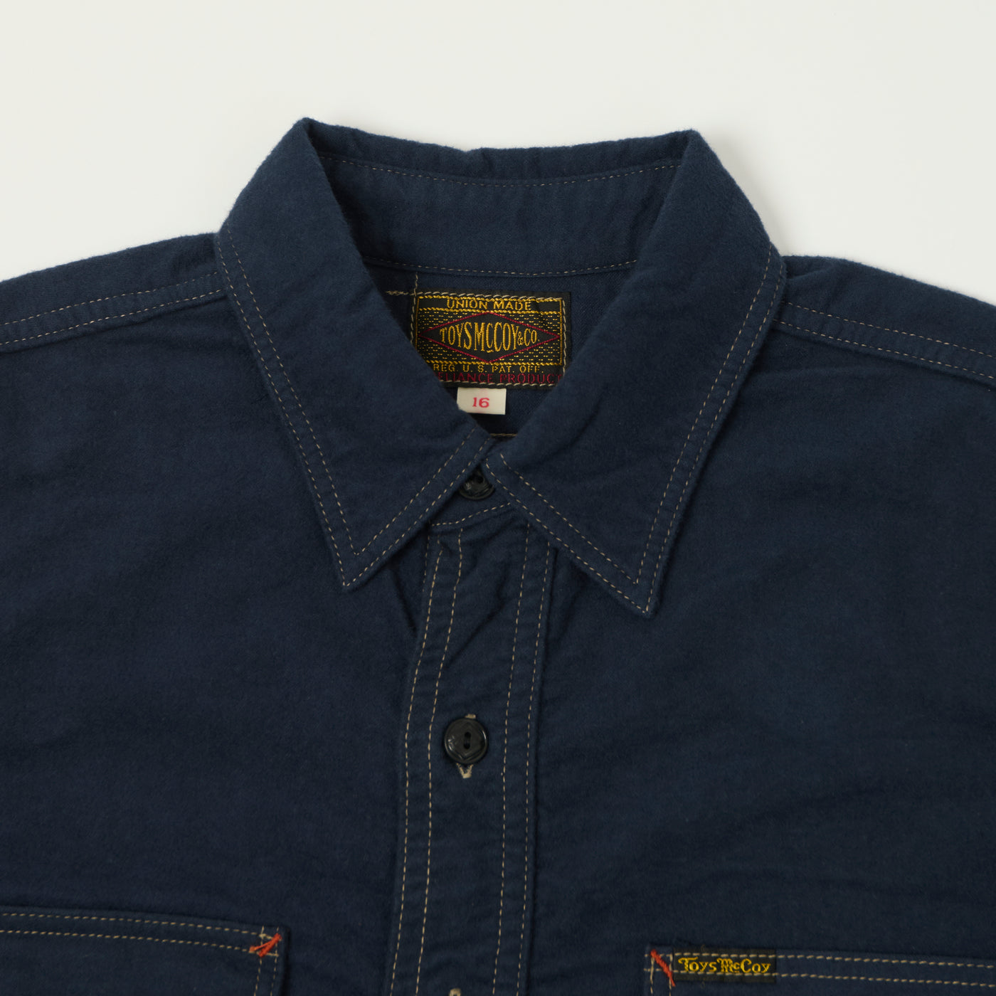 TOYS McCOY 'Sidewinder' Brushed Flannel Work Shirt - Navy