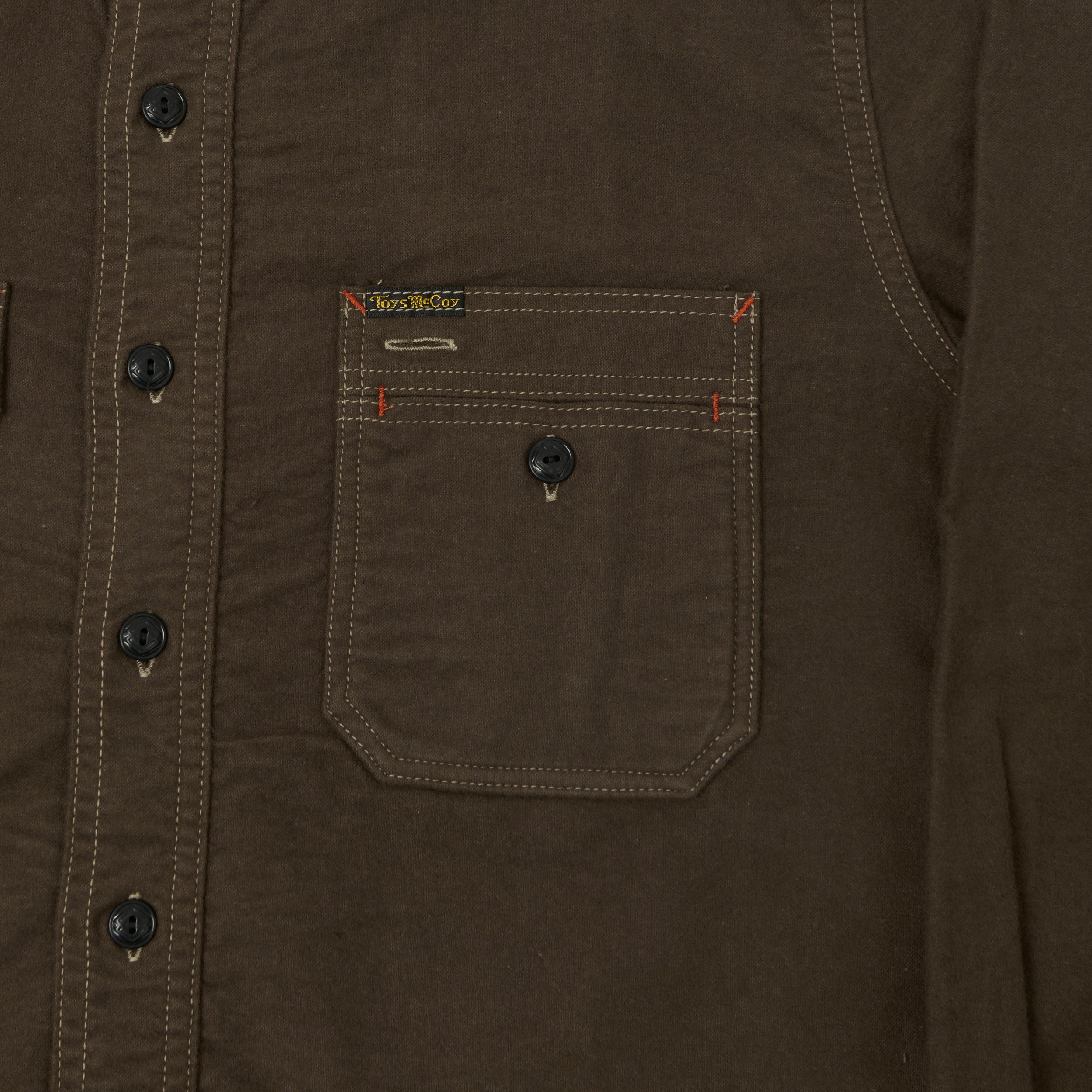 TOYS McCOY 'Sidewinder' Brushed Flannel Work Shirt - Brown