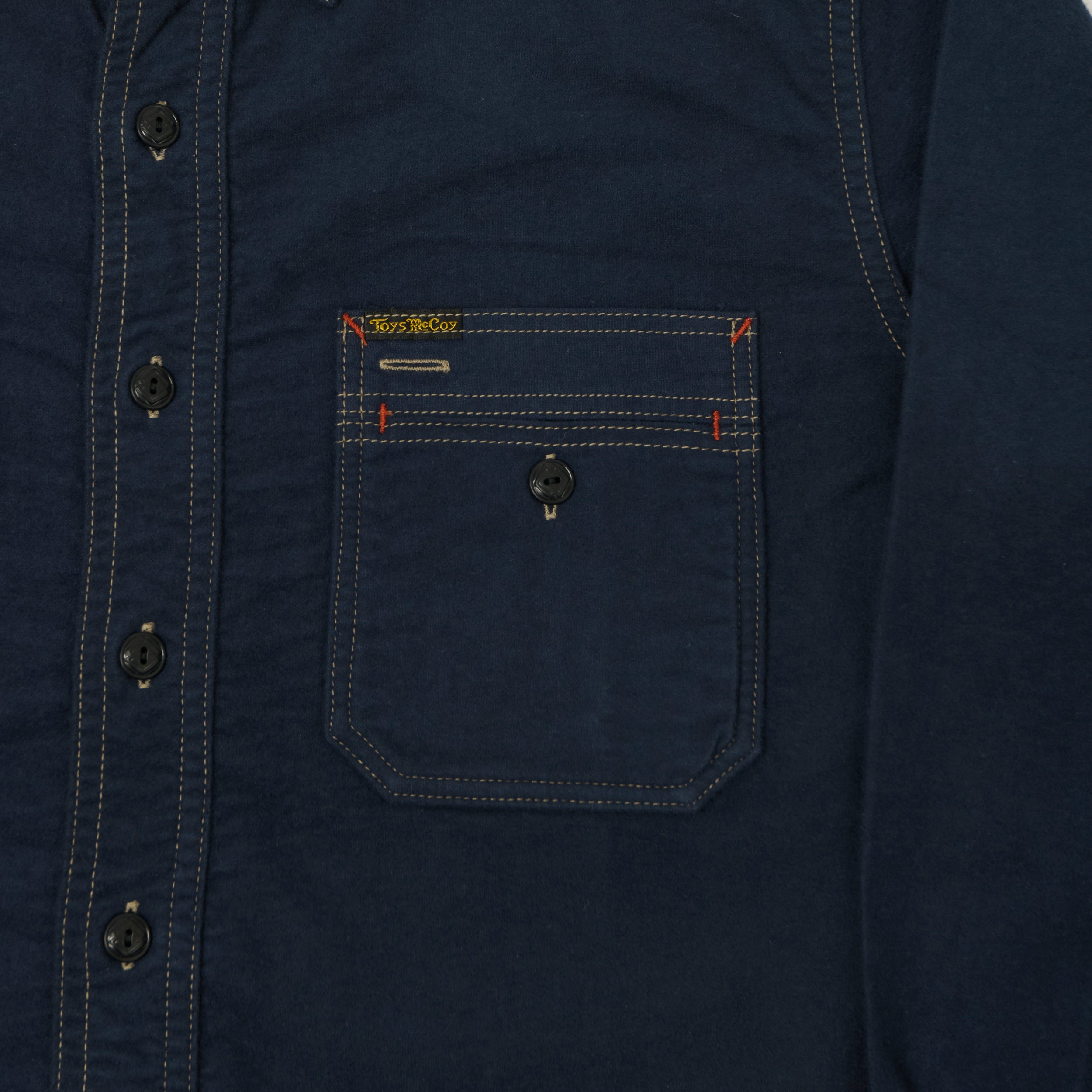 TOYS McCOY 'Sidewinder' Brushed Flannel Work Shirt - Navy