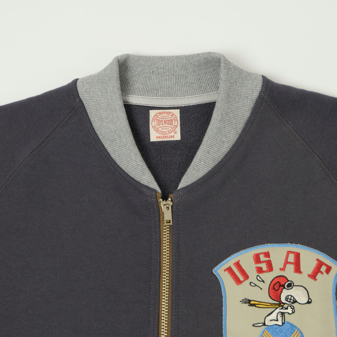 TOYS McCOY 'Snoopy Flying Ace' C-2 Zip Through Sweat - Navy/Grey
