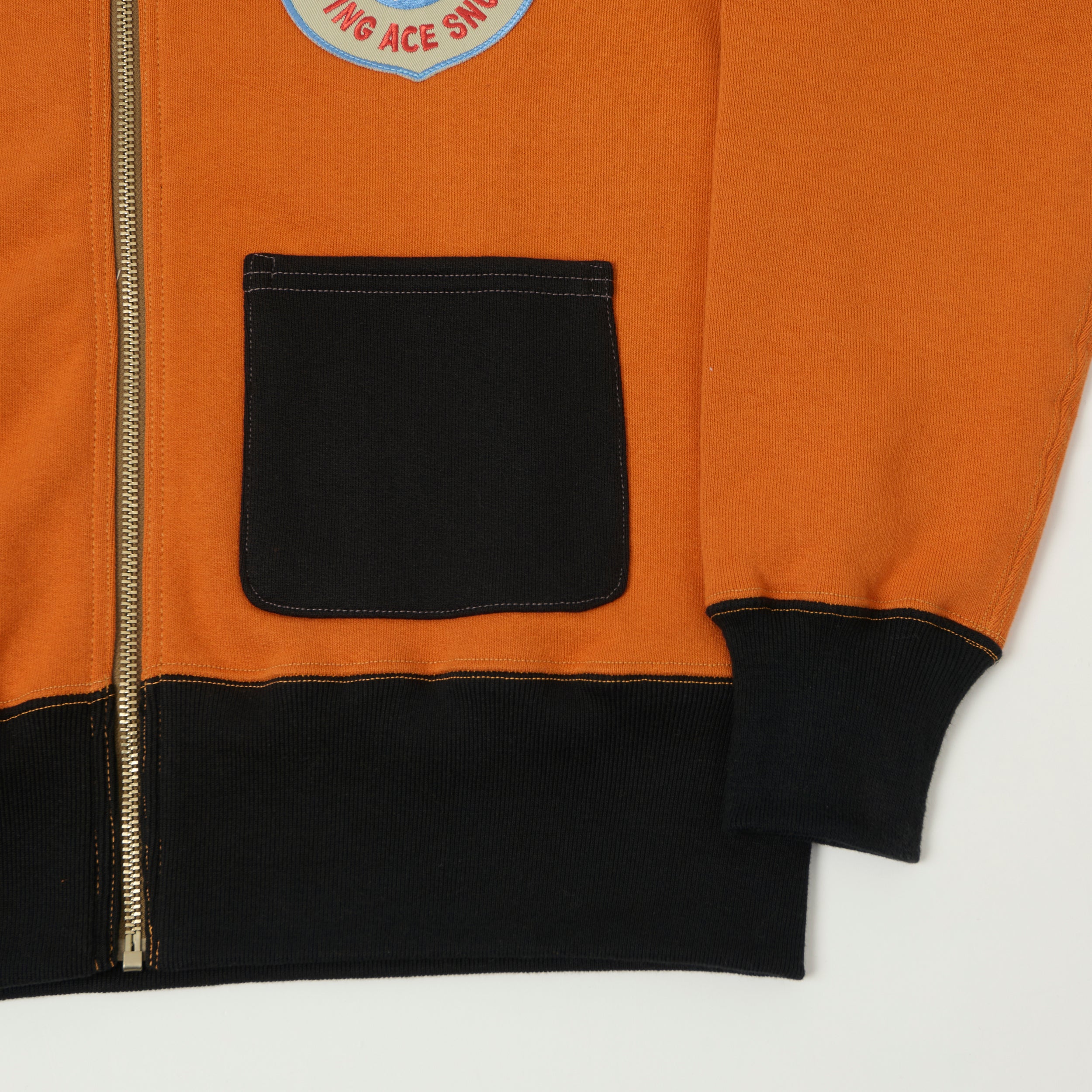 TOYS McCOY 'Snoopy Flying Ace' C-2 Zip Through Sweat - Orange