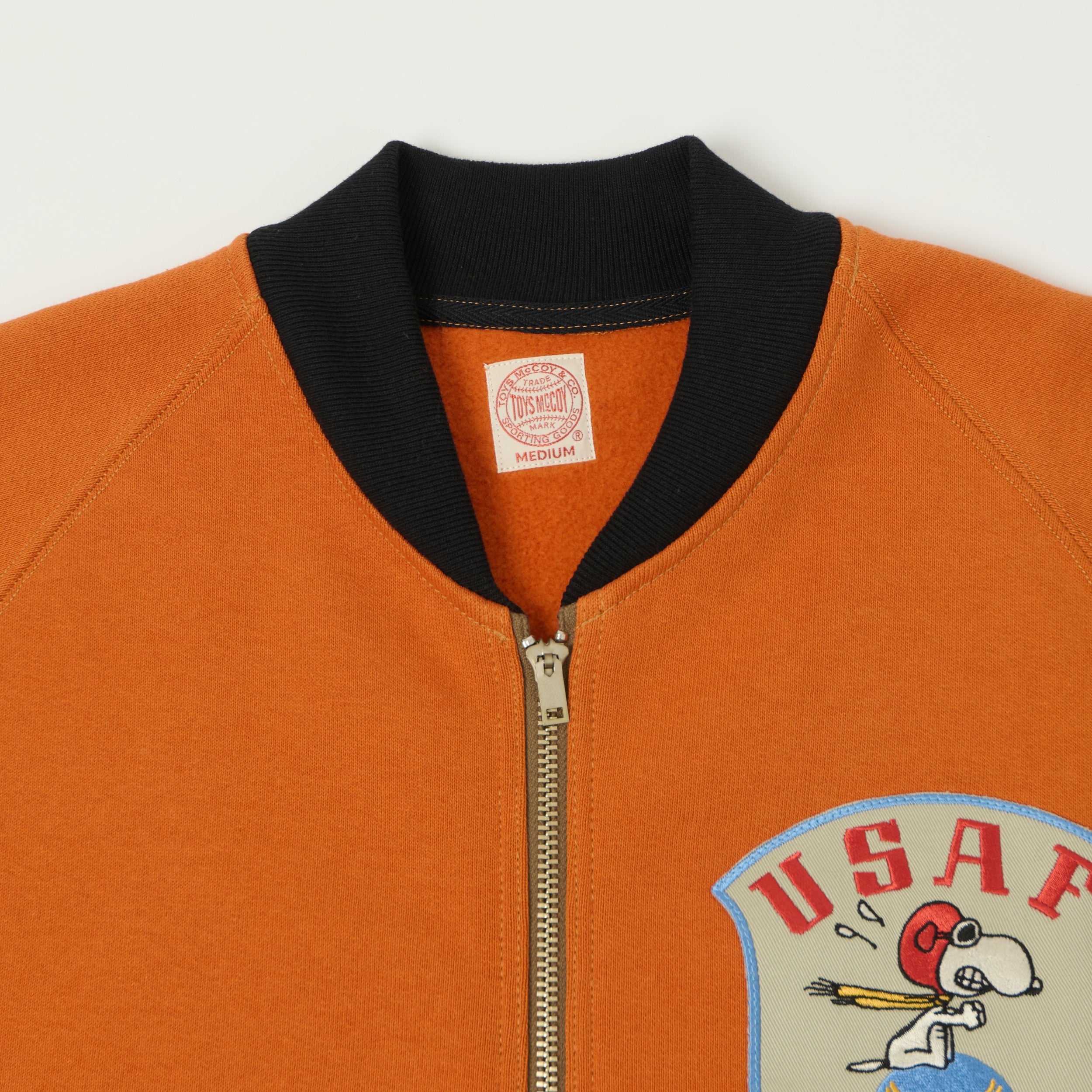TOYS McCOY 'Snoopy Flying Ace' C-2 Zip Through Sweat - Orange