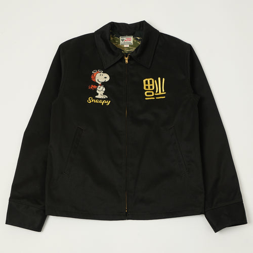 TOYS McCOY Snoopy Embroidered Tour Jacket - Black