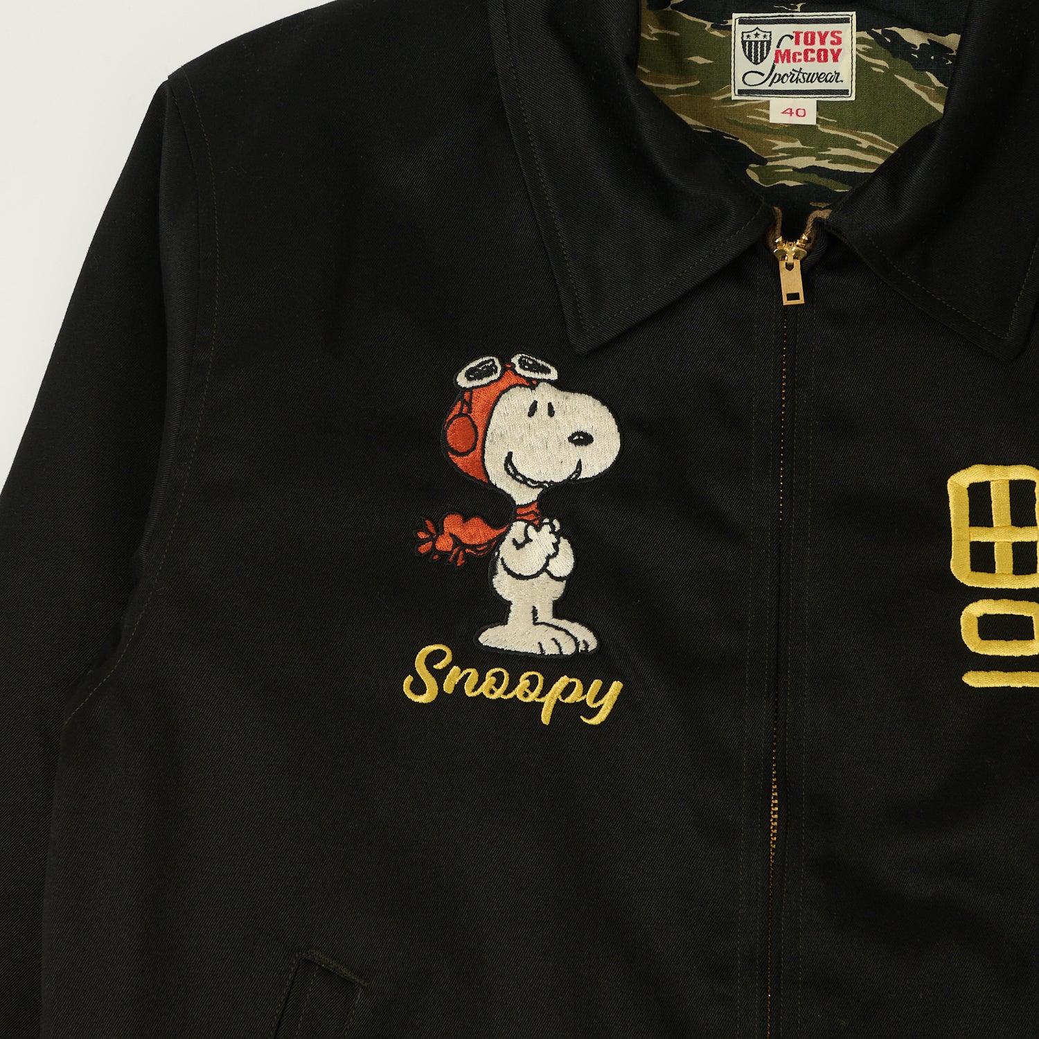 TOYS McCOY Snoopy Embroidered Tour Jacket - Black