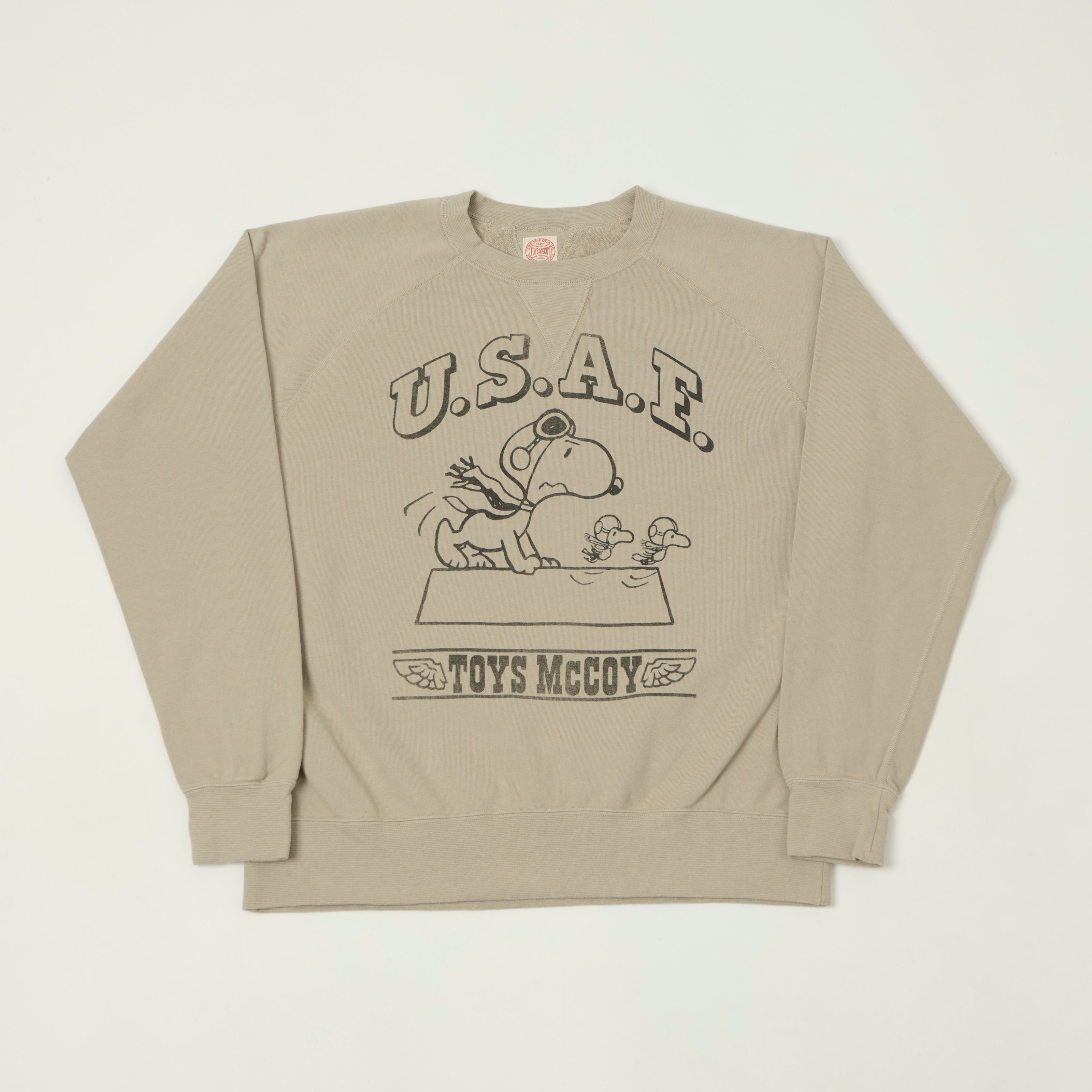 TOYS McCOY Snoopy 'Flying Ace USAF' Sweatshirt - Sand