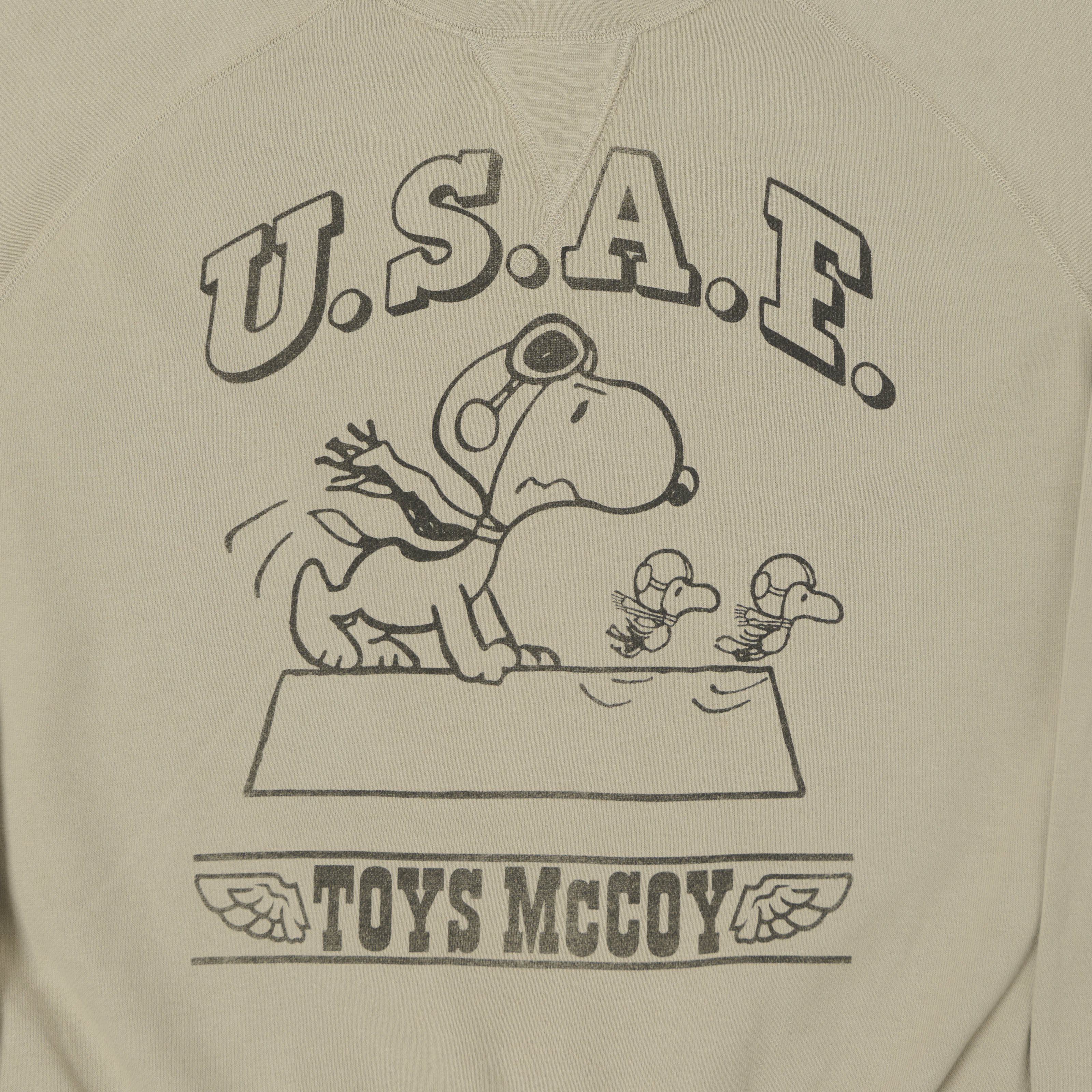 TOYS McCOY Snoopy 'Flying Ace USAF' Sweatshirt - Sand