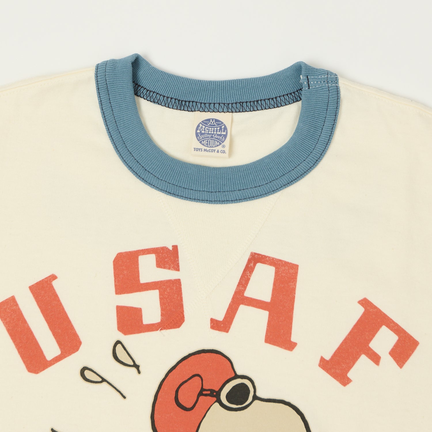 TOYS McCOY 'Snoopy USAF Flying Ace' Ringer T-Shirt - Off White