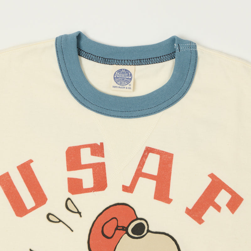 TOYS McCOY 'Snoopy USAF Flying Ace' Ringer Tee - Off White