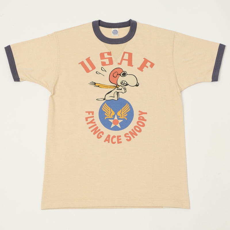 TOYS McCOY 'Snoopy USAF Flying Ace' Ringer Tee - Beige