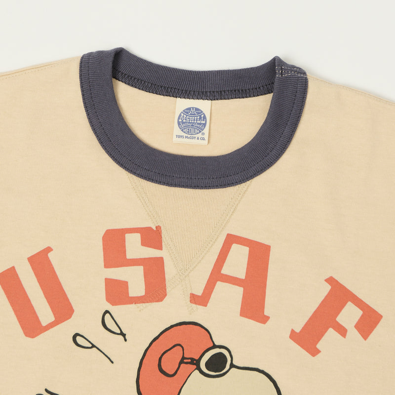 TOYS McCOY 'Snoopy USAF Flying Ace' Ringer Tee - Beige