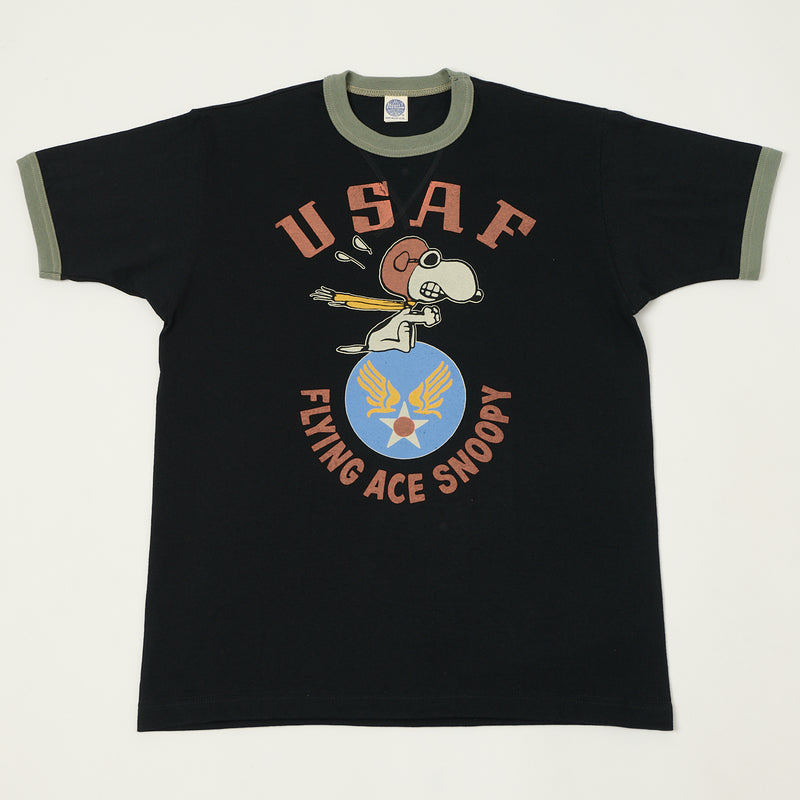 TOYS McCOY 'Snoopy USAF Flying Ace' Ringer Tee - Black