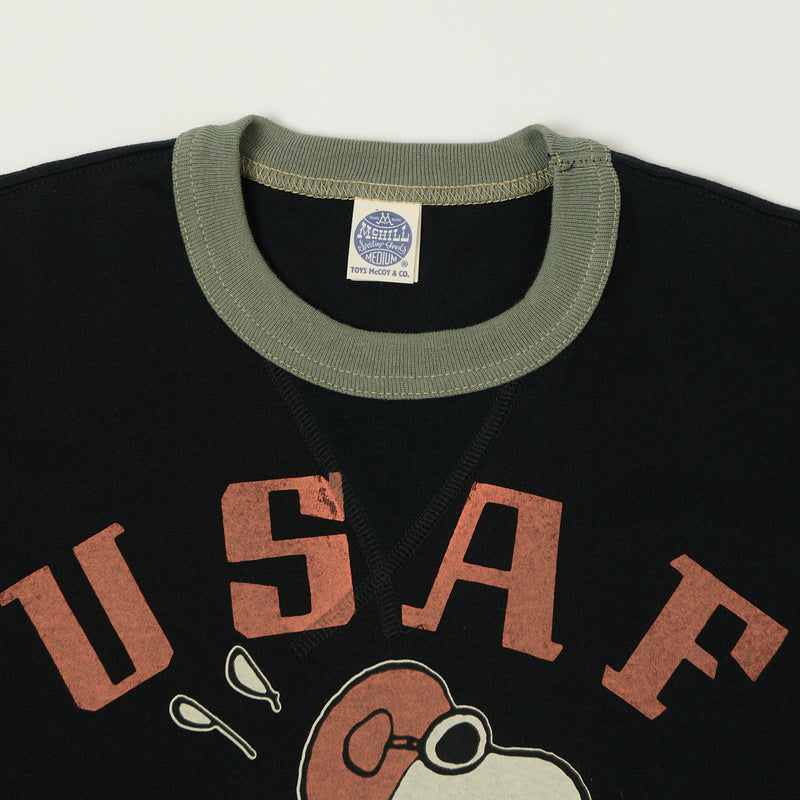 TOYS McCOY 'Snoopy USAF Flying Ace' Ringer Tee - Black