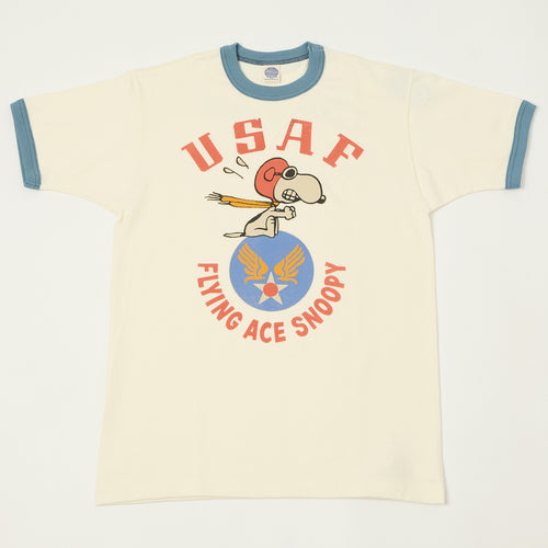 TOYS McCOY 'Snoopy USAF Flying Ace' Ringer T-Shirt - Off White
