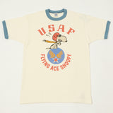 TOYS McCOY 'Snoopy USAF Flying Ace' Ringer Tee - Off White