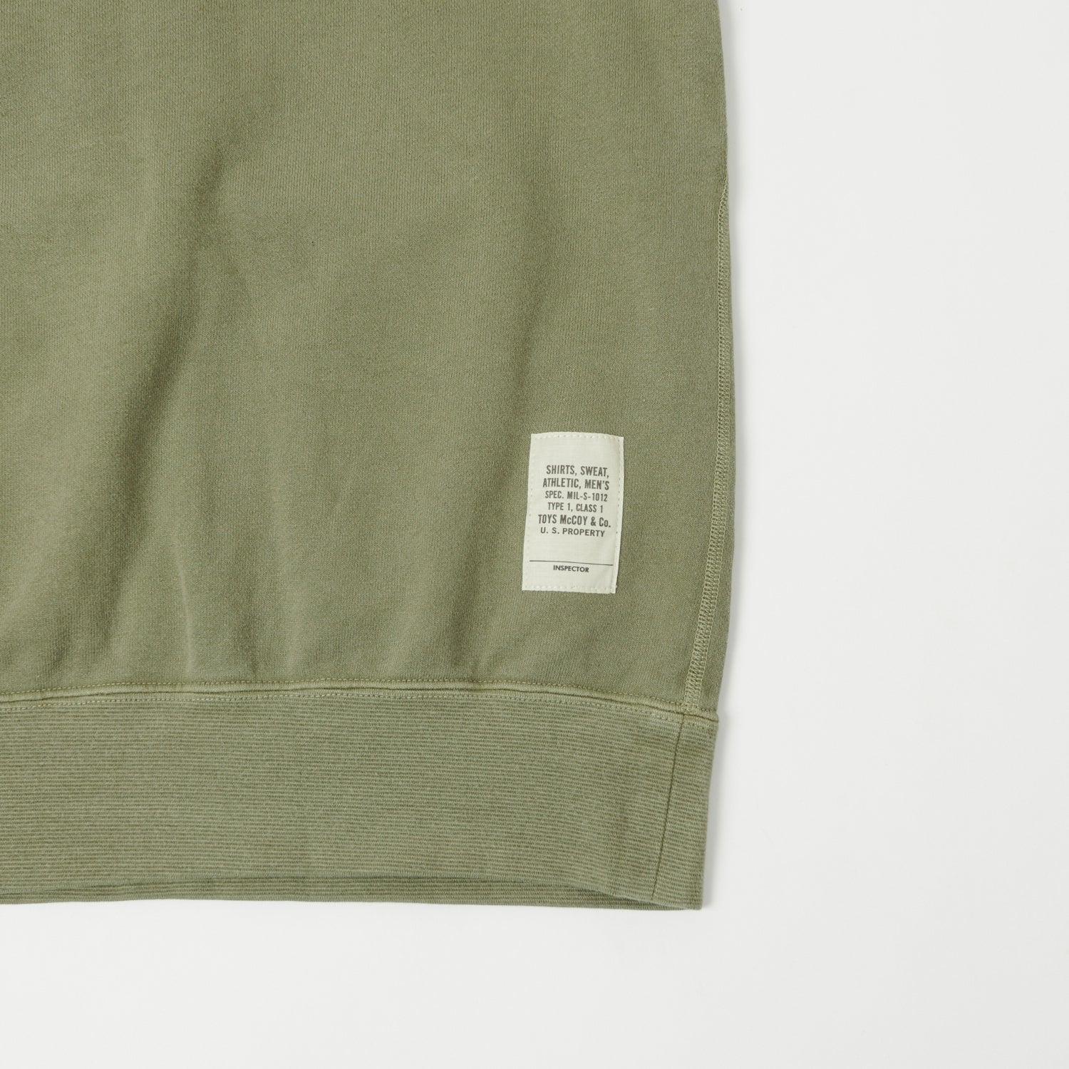 TOYS McCOY Short Sleeve Military Sweatshirt - Lt Olive