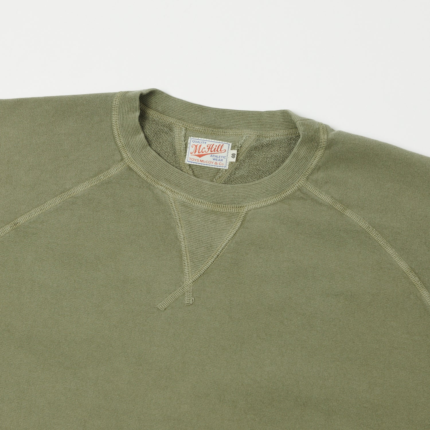 TOYS McCOY Short Sleeve Military Sweatshirt - Lt Olive