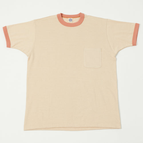 TOYS McCOY Ringer Pocket T-Shirt - Beige/Carrot