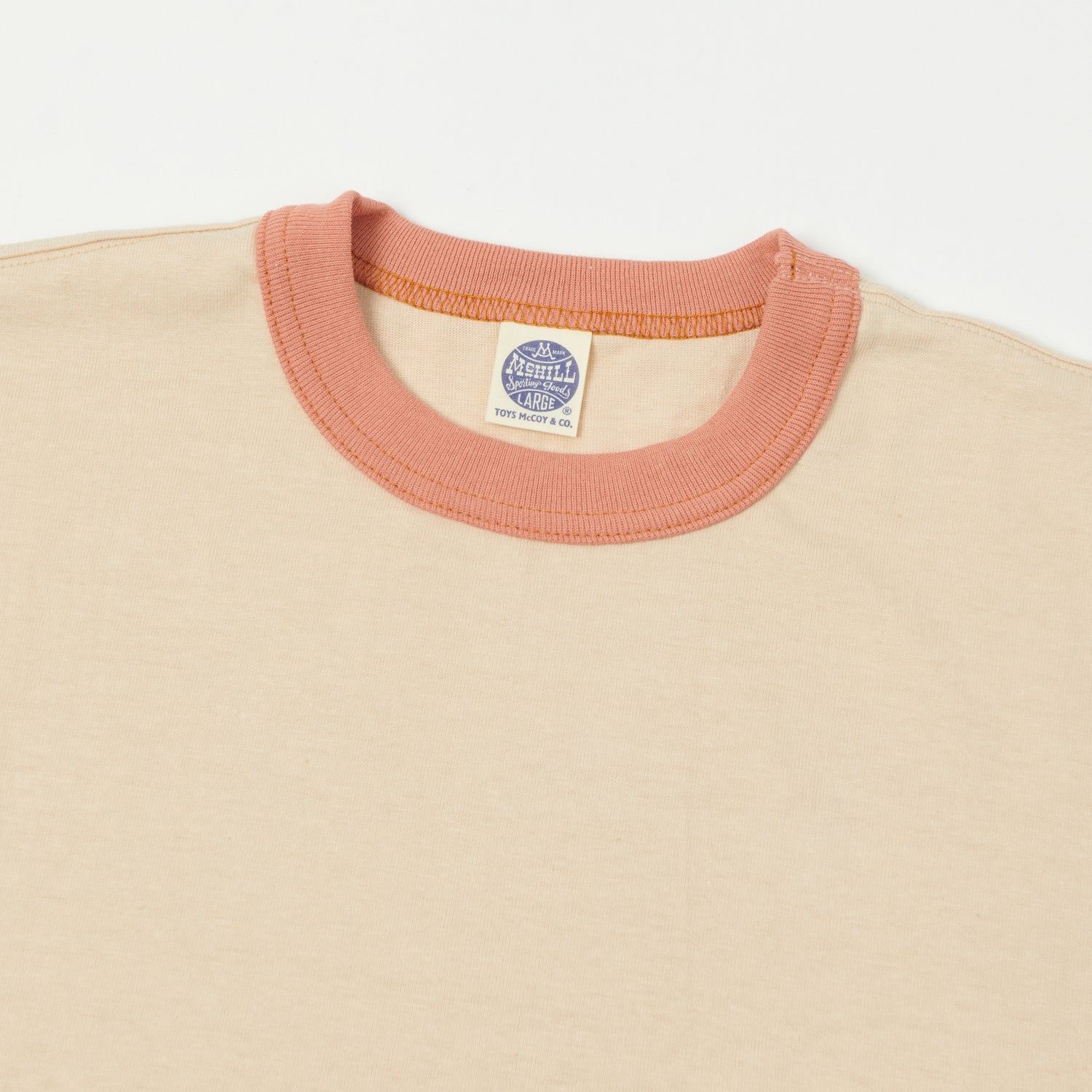TOYS McCOY Ringer Pocket T-Shirt - Beige/Carrot