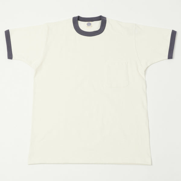 TOYS McCOY Ringer Pocket Tee - Off White/Navy