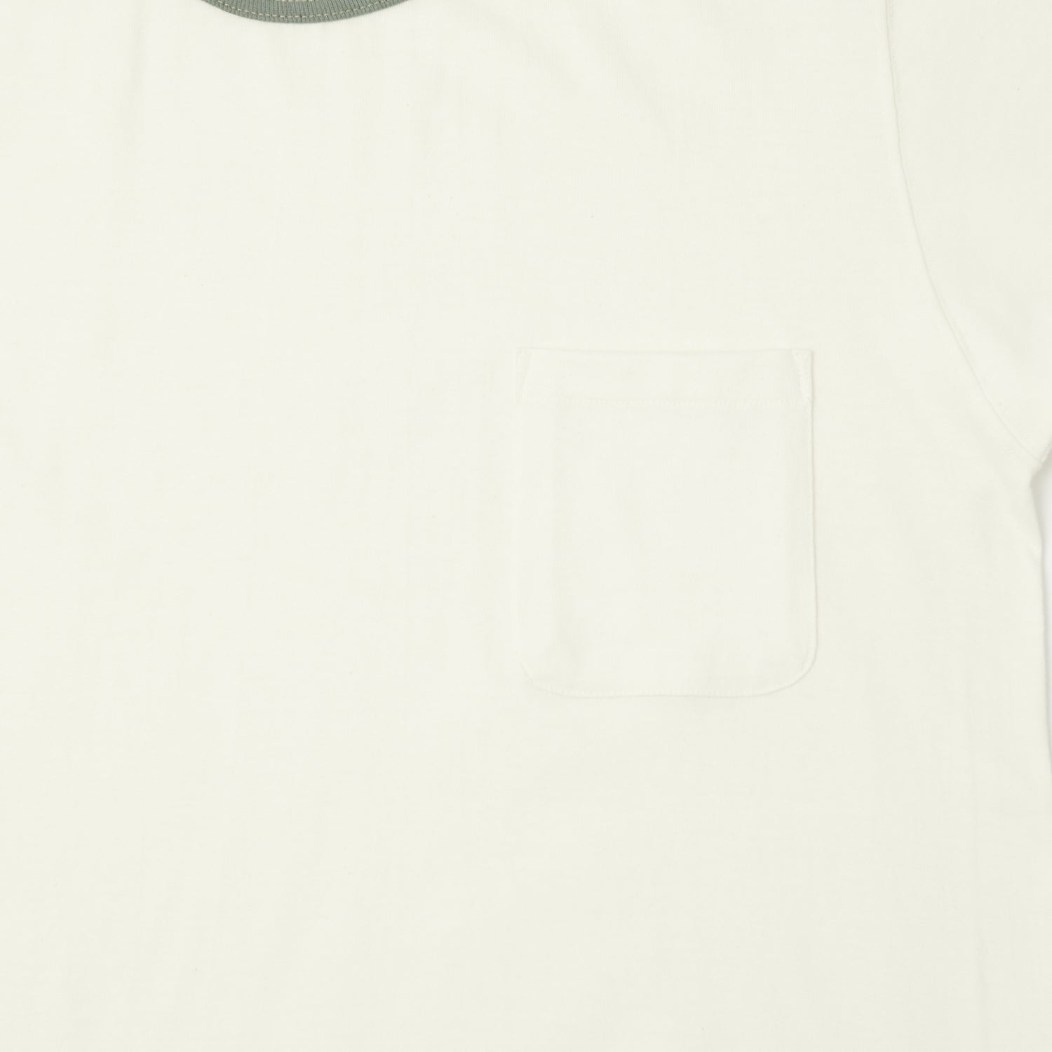 TOYS McCOY Ringer Pocket T-Shirt - Off White/Green
