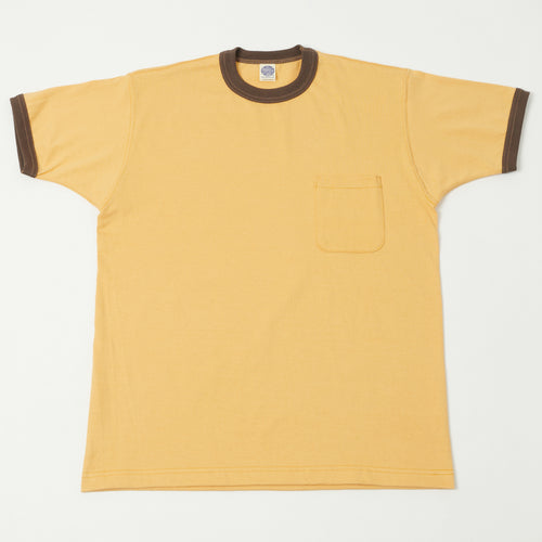 TOYS McCOY Ringer Pocket T-Shirt - Yellow/Charcoal