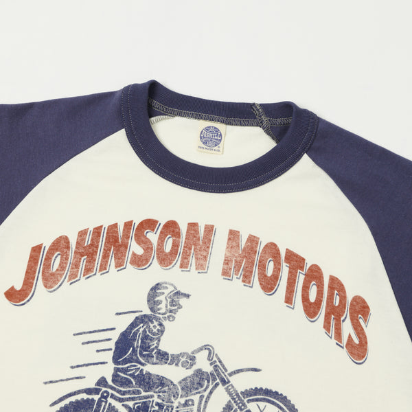 TOYS McCOY 'Johnson Motors'  3/4 Baseball Tee - Graphite Off White/Blue