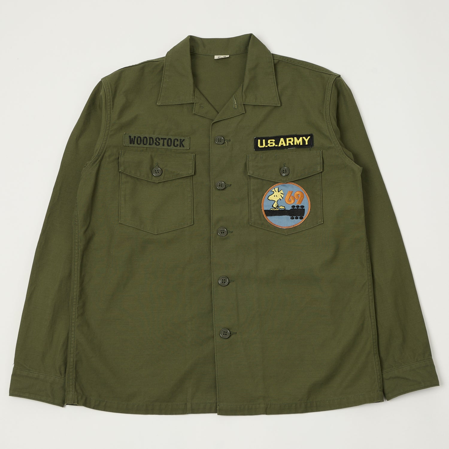 TOYS McCOY Snoopy 'Woodstock 69' OG-107 Cotton Sateen Shirt - Olive