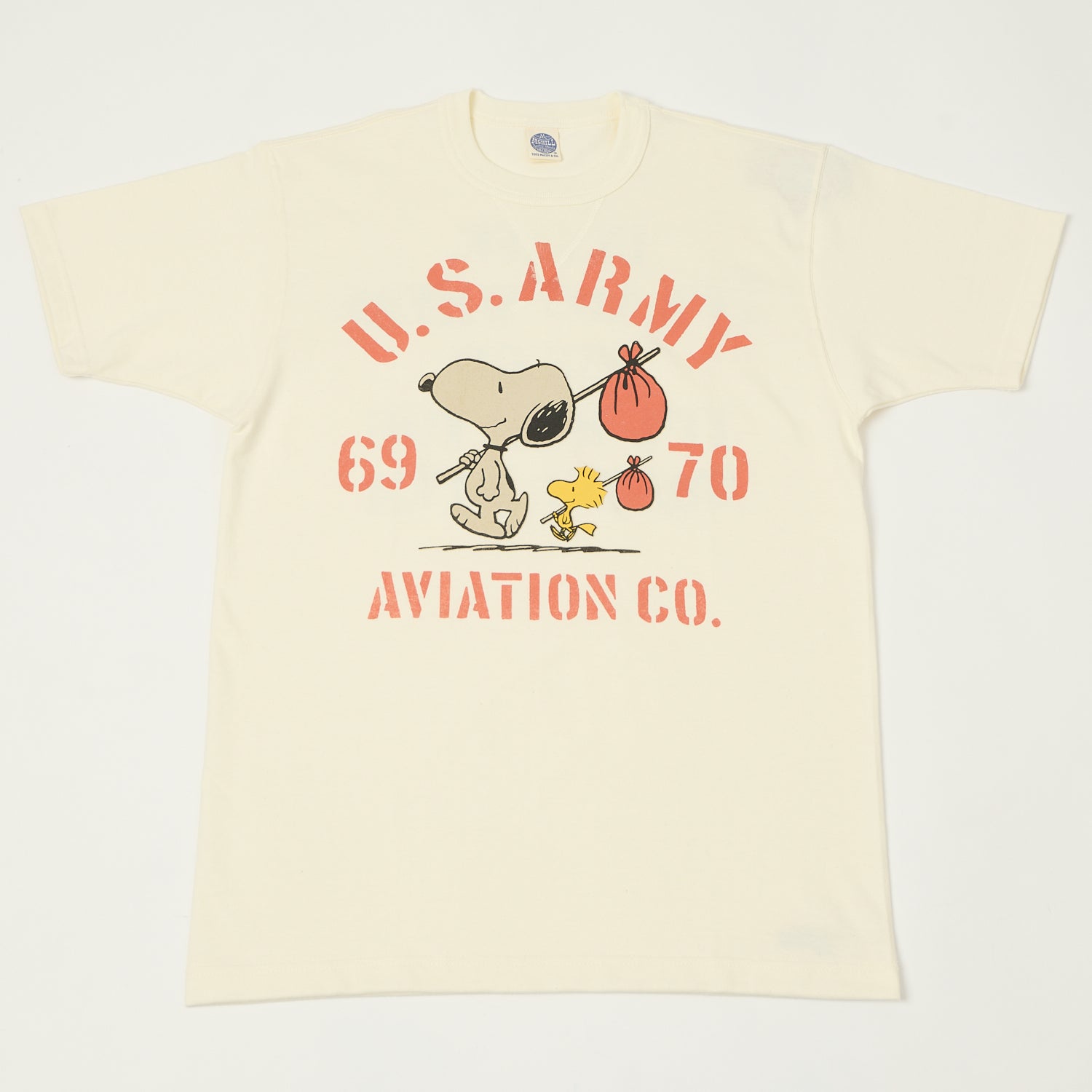 TOYS McCOY Snoopy 'U.S. Army Aviation Co' T-Shirt - Off White