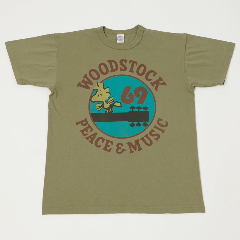 TOYS McCOY Snoopy 'Woodstock Peace & Music' S/S Tee - Olive