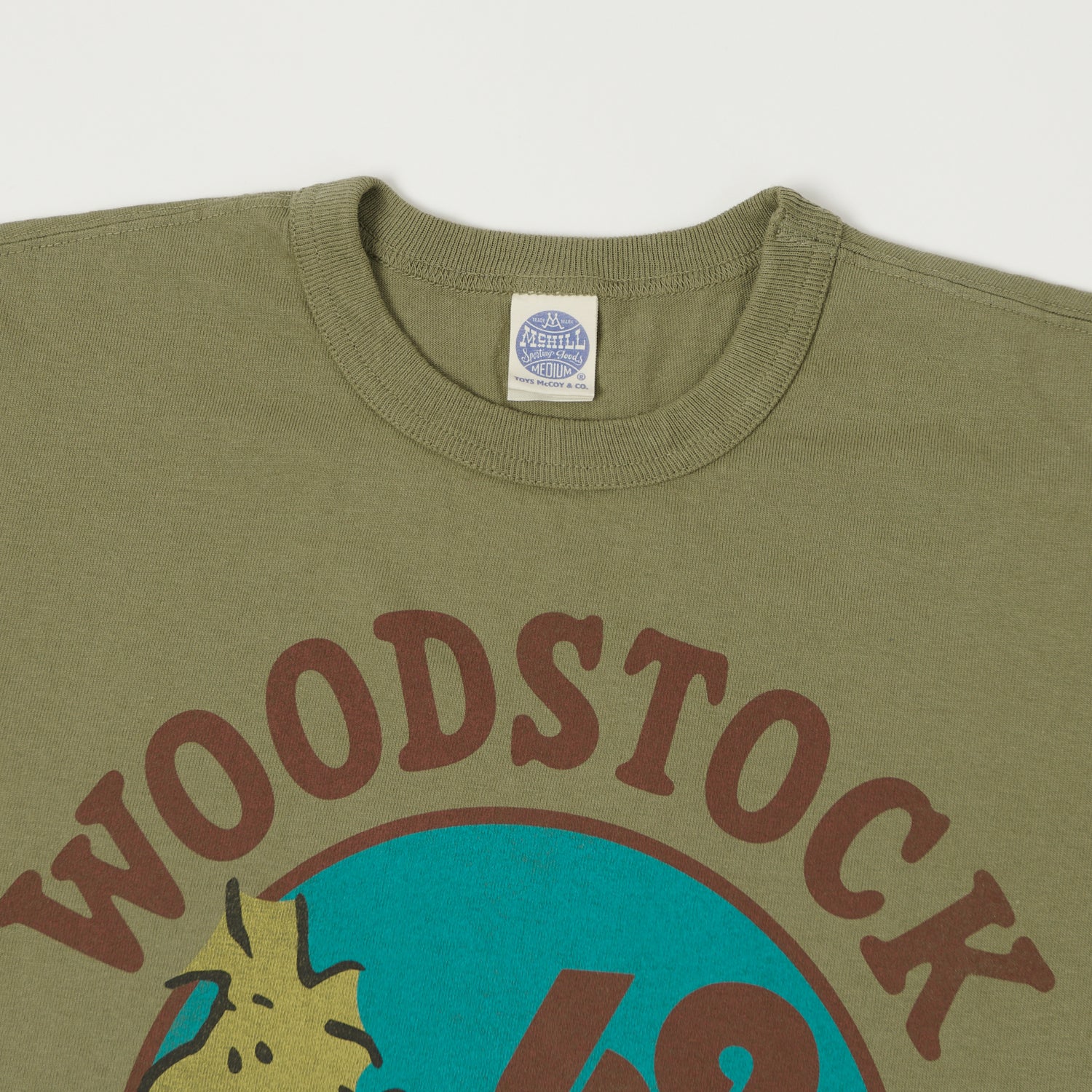 TOYS McCOY Snoopy 'Woodstock Peace & Music' T-Shirt - Olive