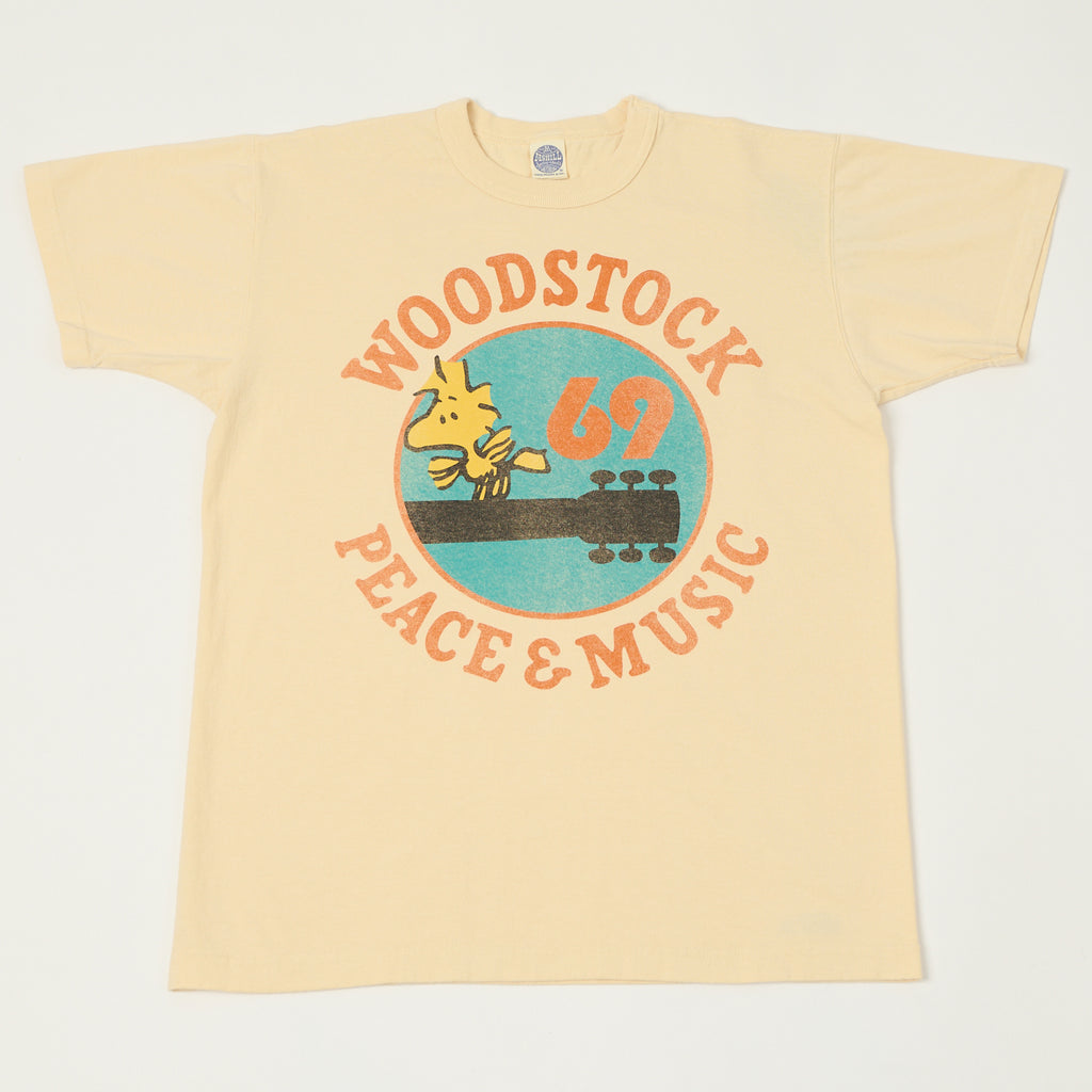 TOYS McCOY Snoopy 'Woodstock Peace Music' T-Shirt Natural