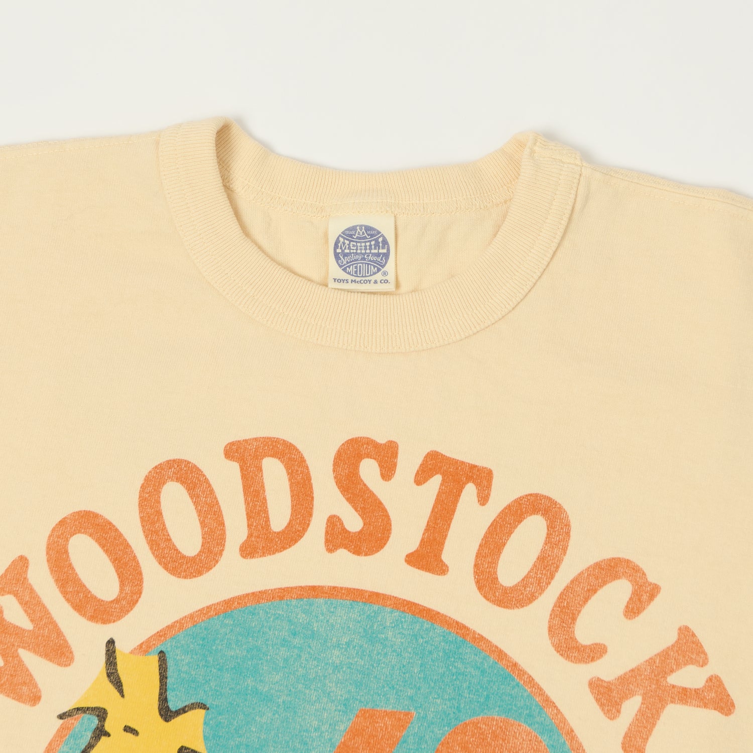 TOYS McCOY Snoopy 'Woodstock Peace & Music' T-Shirt - Natural