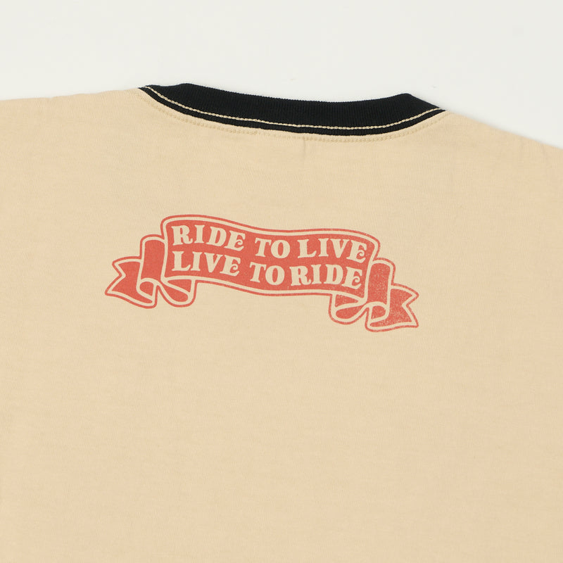 TOYS McCOY Woodstock 'Ride To Live 1969' Johnny Ringer Tee - Beige