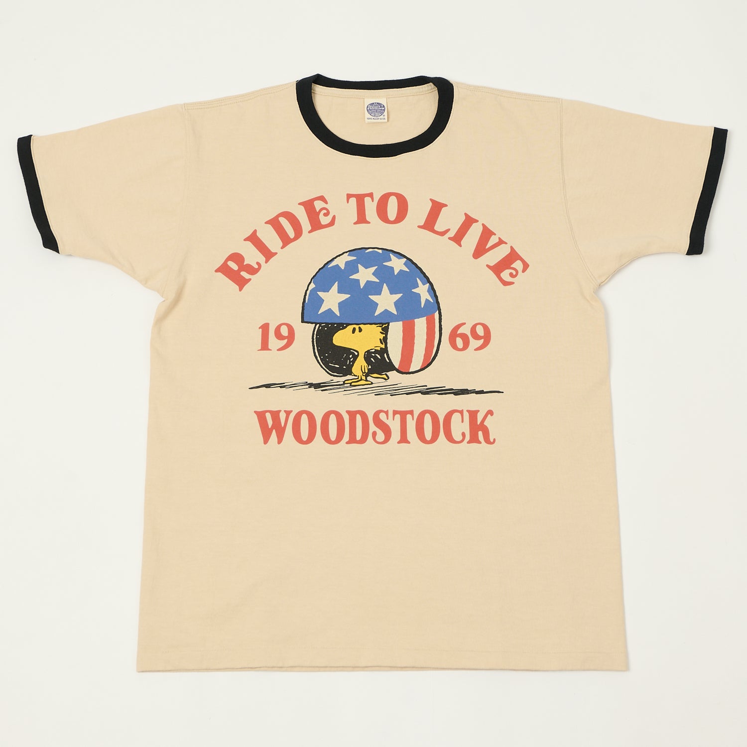 TOYS McCOY Woodstock 'Ride To Live 1969' Johnny Ringer T-Shirt - Beige