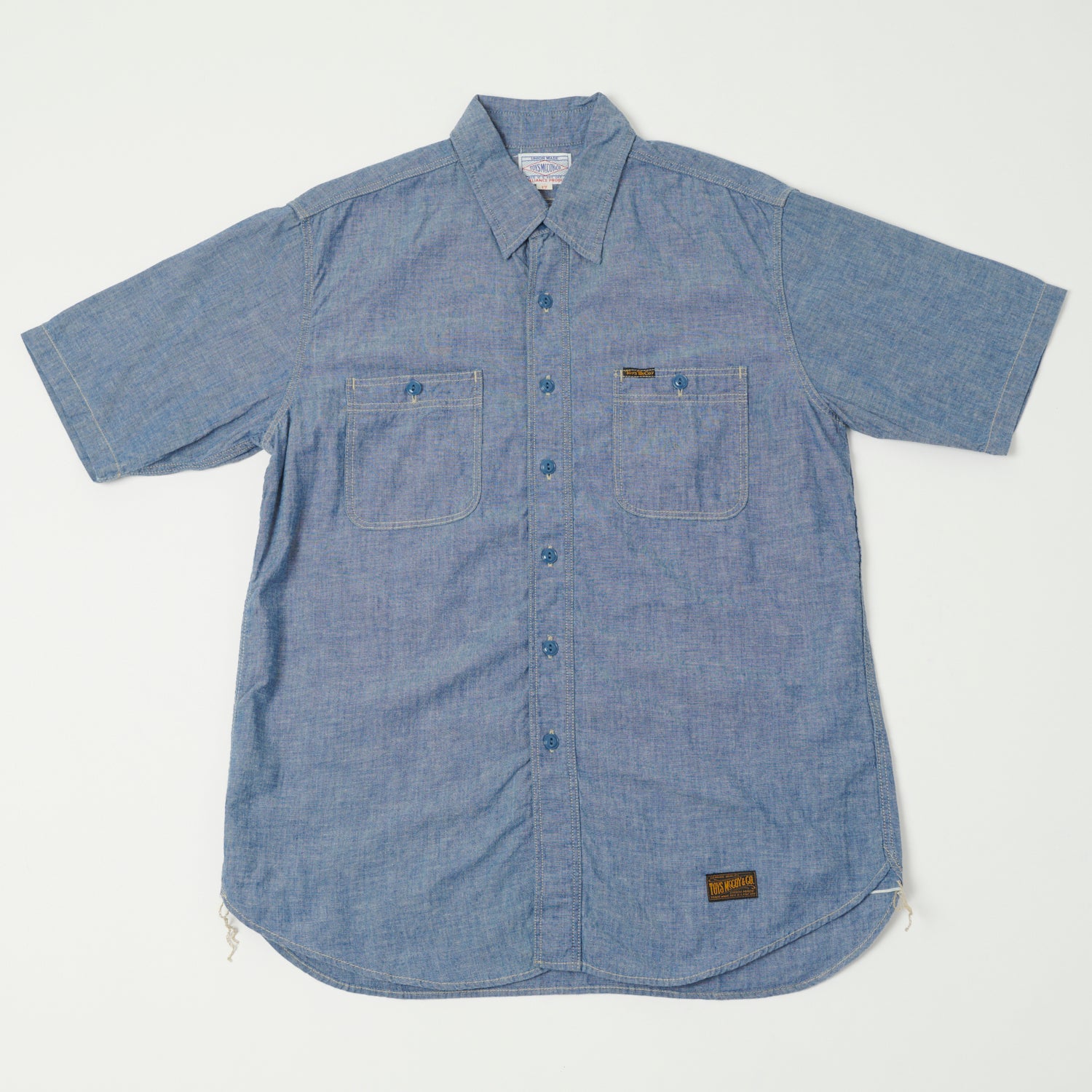 TOYS McCOY TMS2305 SS Chambray Work Shirt - Blue | SON OF A STAG