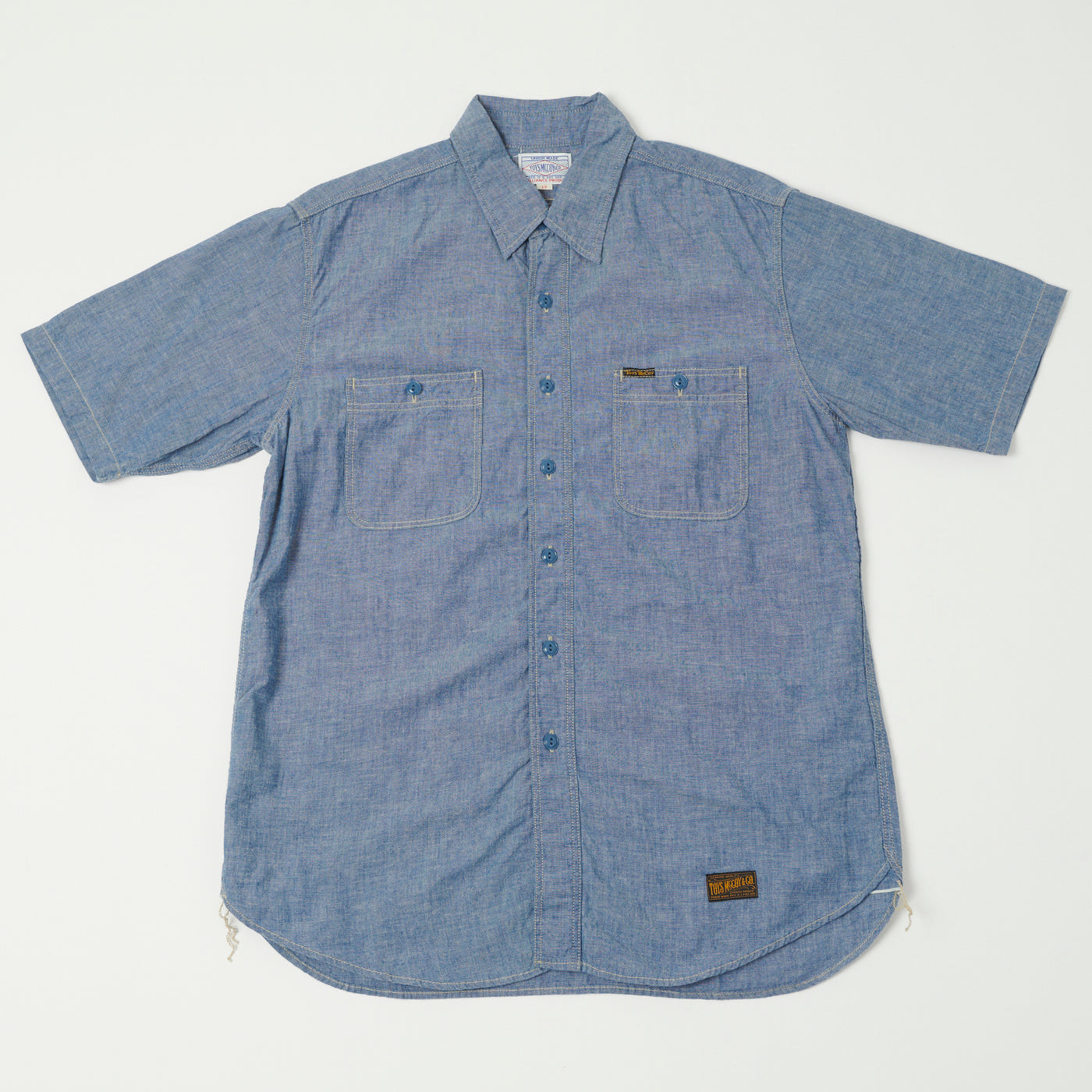 TOYS McCOY Short Sleeve Chambray Work Shirt - Blue