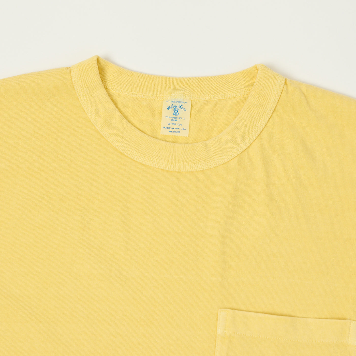 Velva Sheen Pigment Dyed Pocket T-Shirt - Yellow