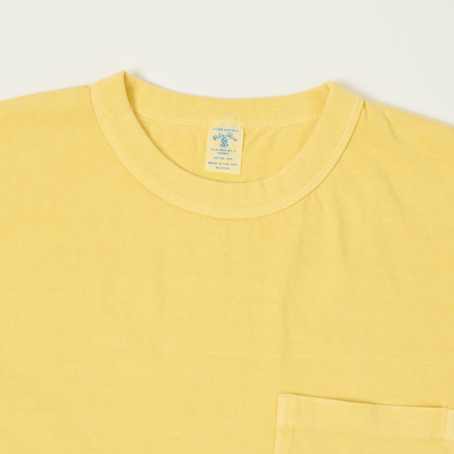 Velva Sheen Pigment Dyed Pocket T-Shirt - Yellow