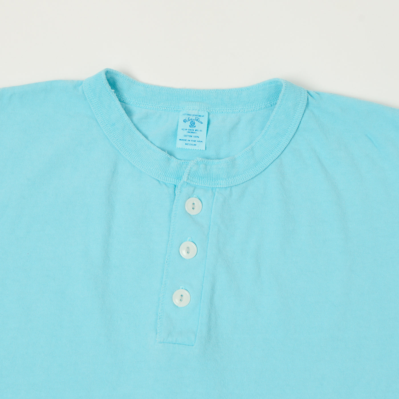 Velva Sheen Pigment Dyed Henley - Teal